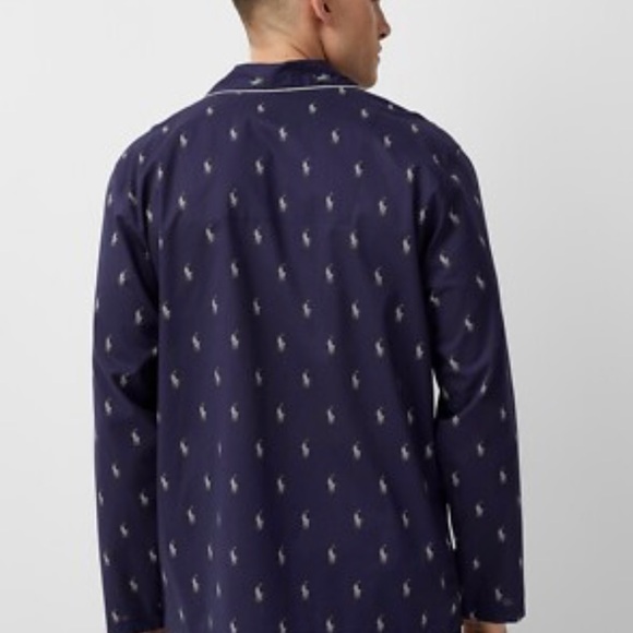 NWOT Polo by Ralph Lauren Navy Pajama Set with Repeat Logo Top XL bottom 2XL - Picture 2 of 12